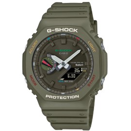 Casio G-Shock GA-B2100FC-3A 2100 Series Analog Digital Green Strap Men's Watch, Green Dial, 48.5 × 45.4 × 11.9 mm