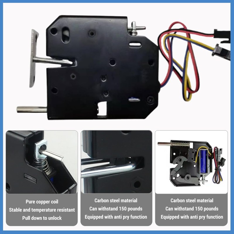 Electronic Cabinet Lock,Dc 12v 2a Magnetic Lock with Top Pole