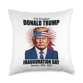 Inauguration Day 2025 Patriotic Bandana America January 20th Throw Pillow