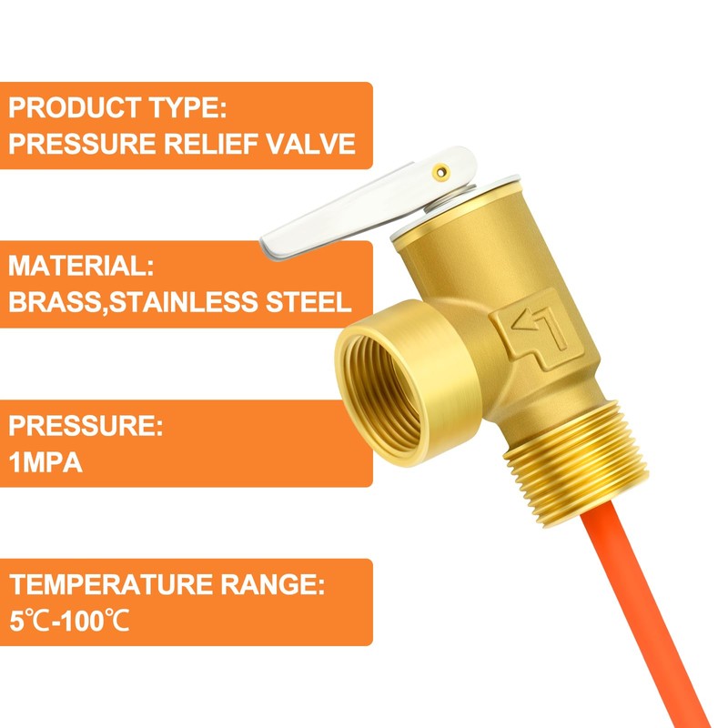 GASHER 3/4" BSP RV Water Heater Temperature & Pressure Relief