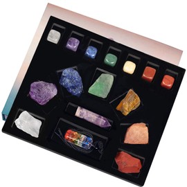 Amogeeli 7 Chakra Reiki Healing Crystal Starter Collection Kit (16 PCS) Yoga Energy Stone Gift Set