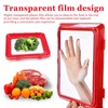 SHENGYIG 3 Stück Frischhaltetablett, Wiederverwendbar Frischhaltetablett mit Elastischer Folie, Rot