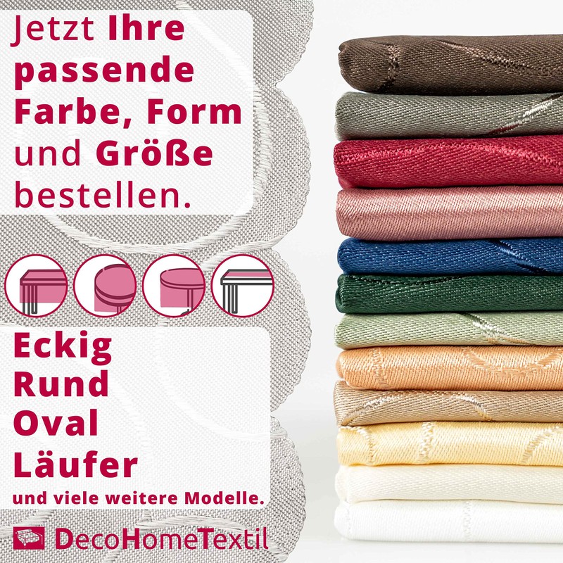 Damask Table Cloth with Curl/Circle Design Various Sizes and Colours