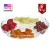 Pasabahce Glass Divided Serving Tray, Clear Relish Dish, 5 Section