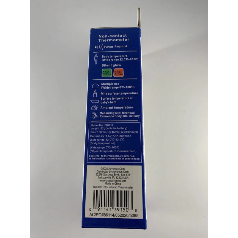 JIACOM NON-CONTACT THERMOMETER FEVER PROMPT BODY TEMPERATURE MULTIPLE USE-WHITE