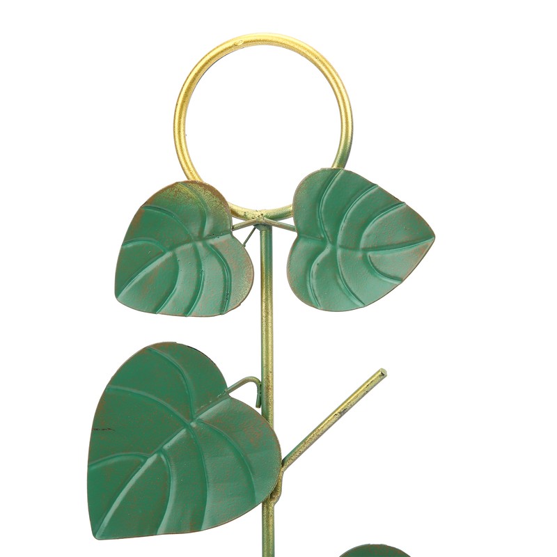 Birds Feeder Hanging Metal Green Leaf Shape Hummingbirds Feeder for