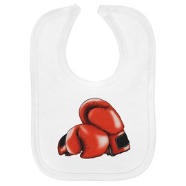 Azeeda 'Boxing Gloves' Soft Cotton Baby Bib (BI00021353)