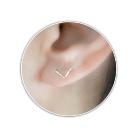 Two Hole Earring Double Piercing V Stud Chevron Multiple Lobe Sterling Silver Diamond Cut