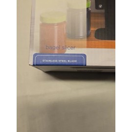 grand gourmet Bagel Slicer, Safety Handle, Cutter Stainless Steel Black. NIB