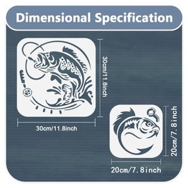 Pack of 10 Fish Wall Stencils Templates Reusable Plastic Fishing Stencils for Painting on Wood Walls Floors Fabrics Glass Furniture Fish DIY Craft Stencils