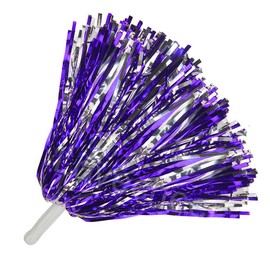 Lovecheer 24PCS Purple and Silver Pom Poms Cheerleading Sports Spirit Shaker with Handle for Cheerleader Rooter Fan Club Cheering Basketball Football Hockey Game Party