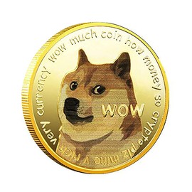 QUEAMBLER Dogecoin Coin Doge Coin Commemorative Coin Physical Blockchain Crypto Collectible Coin with Protective Case 1PCS