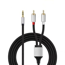 ENJOY-UNIQUE RCA to 3.5mm Cable Phono to 3.5mm jack 2-Male RCA Auxiliary Hi-Fi Sound Shielded Stereo Y Splitter AUX Audio Adapter for Home, DJ Speakers, Stereo Amplifier, Car Amplifier, 2M