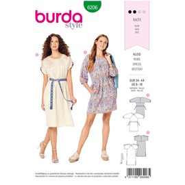 Burda Sewing Pattern 6206 Summer Dress [Ladies Size 8-10] Level 2 Beginners