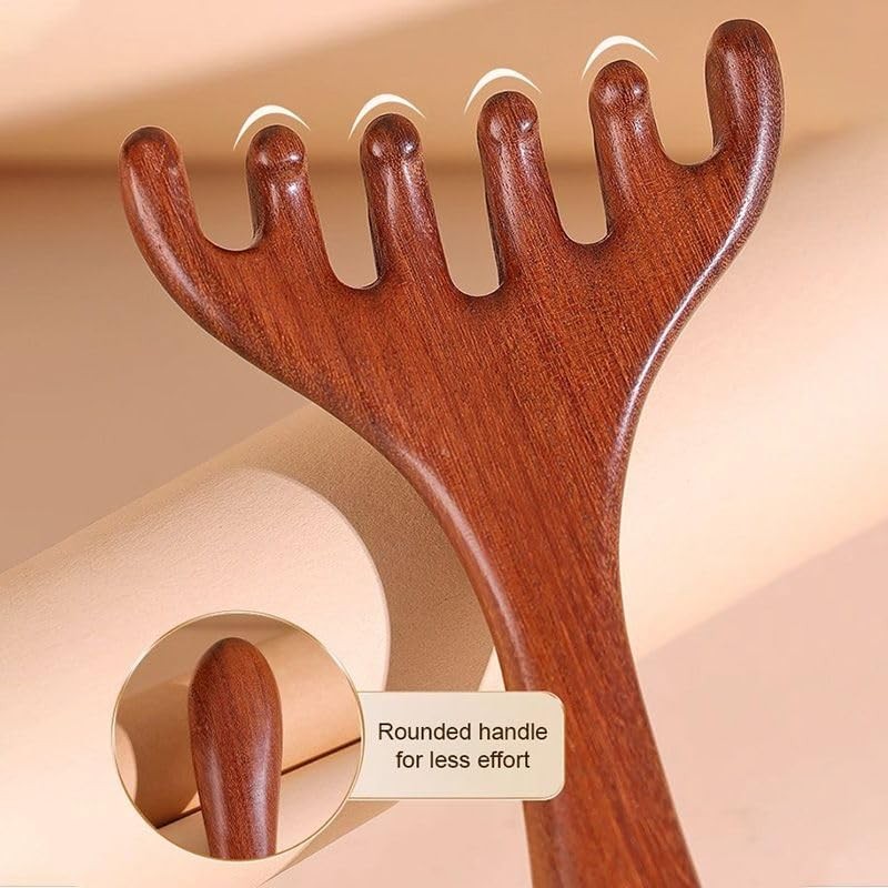 Six-Claw Meridian Massage Comb, Wooden Scalp Massage Tool for Relaxation.