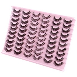 30 Pares de Pestañas Postizas 3D para Mujeres, Pestañas de Visón Sintético Tenues, Pestañas Postizas Gruesas, Pestañas Cruzadas Desordenadas, Paquete de Pestañas Rizadas