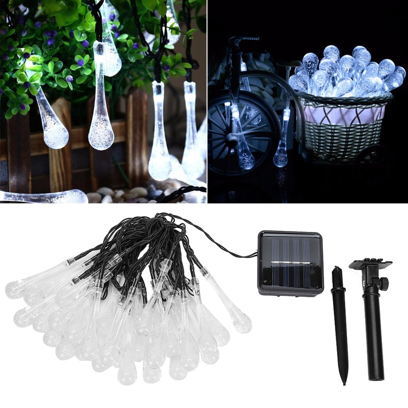 DropShaped 30 LED Solar String Light Waterproof Garden Decoration Light