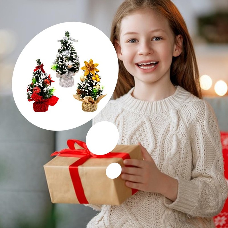 Mini Artificial Christmas Tree, 3 Pieces, Mini Christmas Decoration, Ideal