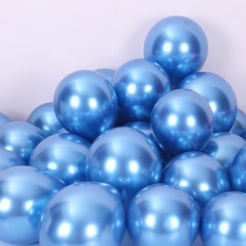 KRLIFCSL 100 PCS 12 Inches Metallic Blue Balloons, for Wedding Birthday Engagement Anniversary Christmas Festival Family Party Decorations.(Dark Blue)
