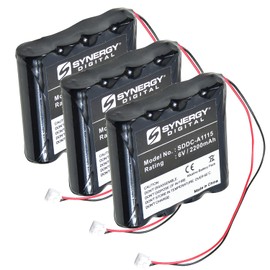 Synergy Digital Door Lock Batteries, Compatible with Saflok X-GAA-FC42 Door Lock Batteries (Alkaline, 6V, 2200 mAh), Set of 3
