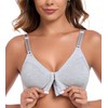 HACI Women's Front Closure Cotton Bra Wirefree Unpadded Full Coverage