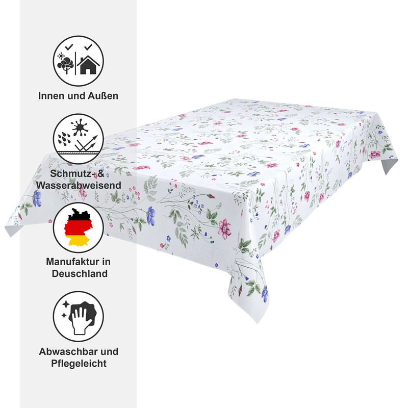 BEAUTEX Oilcloth Tablecloth, Wipe-Clean Tablecloth, Round, Oval Square, Choice of