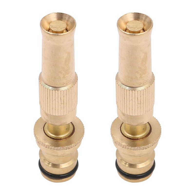 Alnicov 2pcs Solid Heavy-Duty Garden Hose Nozzle Brass Adjustable Hose