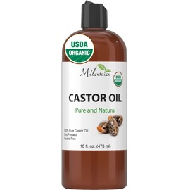 Milania Premium Organic Castor Oil - 100% Pure and Hexane-Free Cold-Pressed Beauty