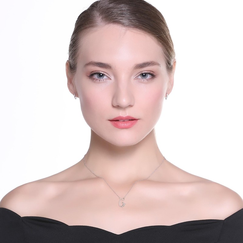 VIKI LYNN Initial Necklace for Women 925 Sterling Silver Alphabets