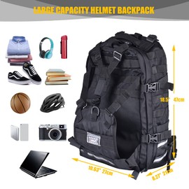 Sresk Large Capacity Motorcycle Helmet Backpack, Motorcycle Riding Hiking Backpack for Cycling