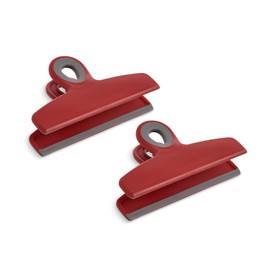 HIC Kitchen Large Heavy-Duty Clips, Soft-Grip Handles, Set of 2 Clips, Red