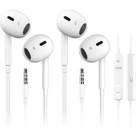 XINSHIKEJI 2 Pack Kopfhörer mit Kabel in Ear kopfhörer Kabel Ohrhörer (3,5 mm), Ultraklare Anrufe & Kein Rauschen, mit Mikrofon, Kompatibel mit Phone/Pad/Android/Laptop/PC