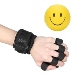 Brrnoo Finger Orthosis Ball Gloves, Grip Strength Ball Finger Device Training Equipment Anti-Spastic Splint with Aluminium Strips for Hand Impairment Hemiplegia Stroke