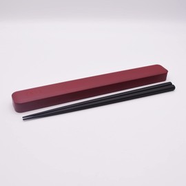 Yamanaka Lacquer C17612 ZEIT Chopsticks & Chopsticks Case Set, 8.9 inches (22.5 cm), Red, Made in Japan
