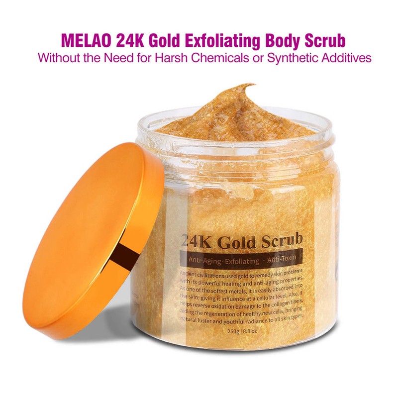 MELAO Pure 24K Gold Anti Wrinkle Body Scrub Exfoliating Body