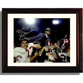 Alabama Football John Hannah Bear Bryant Autograph Promo Print - Framed 8x10