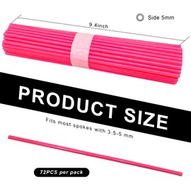 NYTKL 72 PCS Dirt Bike Spoke Skins Covers, Wheel Spoke Skins Wrap Covers Trim for 8"-21" Rims, Wheel Rim Pipe Trim Decoration Protector for Motorcycle Dirt Bike Wheelchair (Pink)