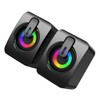 Mikinona 1 Pair Wired Gaming Speakers with Ambient Light USB