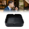 Black Silicone Square Ashtray - High-Temperature Resistant with Four Cigar