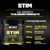 Beast Stim Pre Workout Powder 300mg Caffeine, Beta Alanine -