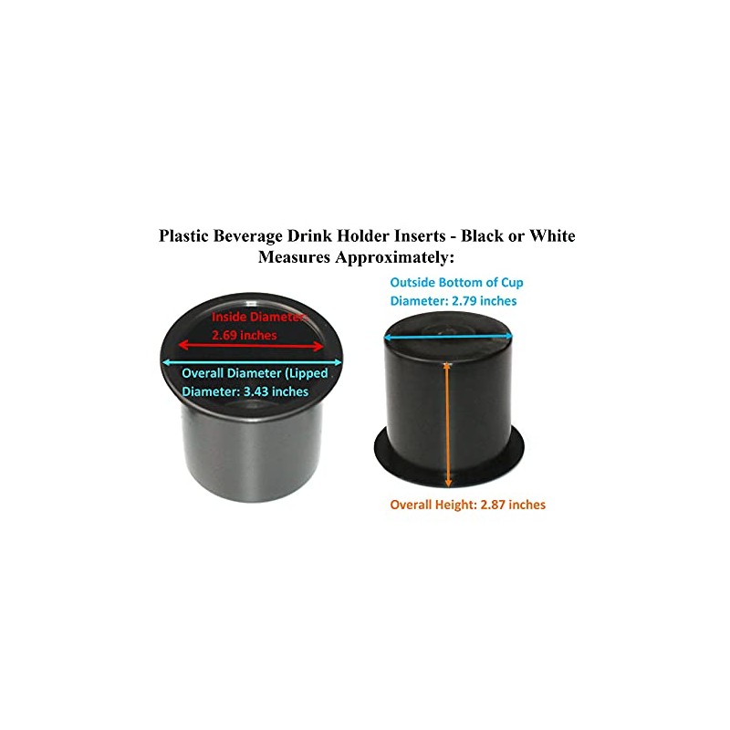 Plastic Small 2 7/8 inch Black Drop in Beverage Drink