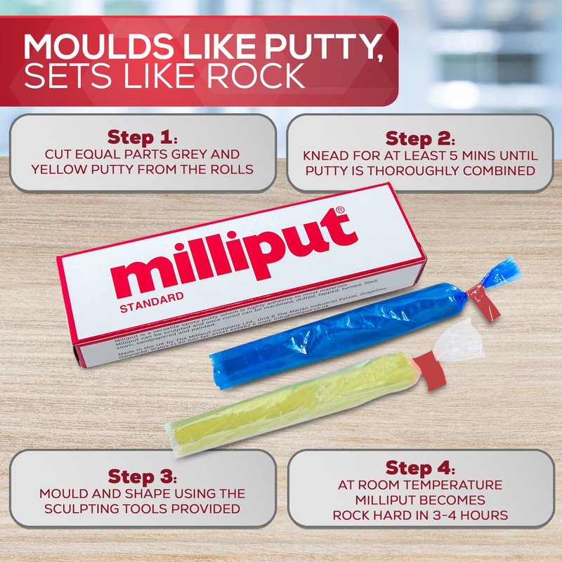 Milliput Epoxy Putty 10 Piece Set, Standard Color - with