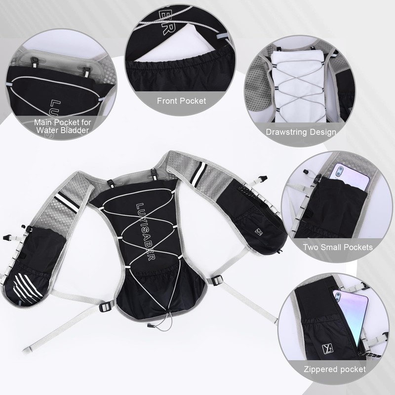 Outplea Running Vest with 2L Hydration Bladder, Lightweight Hydration Backpack