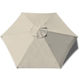 EliteShade USA 7.5FT Replacement Covers 6 Ribs Market Patio Umbrella Canopy Cover (CANOPY ONLY) (Beige-8)