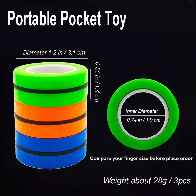 Veraly 3pcs Anillo Mágico Antiestrés Magneticos Fidget Toy Full