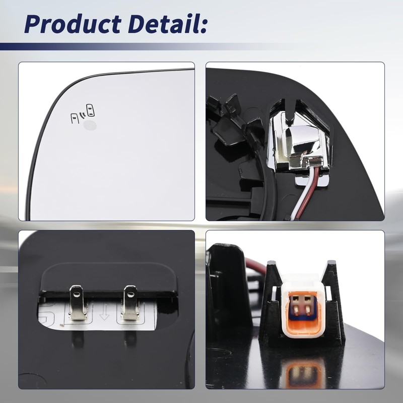 Left Driver Side Mirror Glass w/Power Heated & Blind Spot