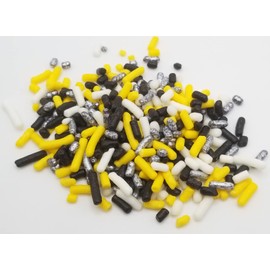 NCS Pittsburg Football Black, Yellow, Silver, and White Jimmies Edible Sprinkles - 8 ounces - Great for Cupcakes, Cookies, Cakes, Cakes Pops