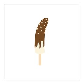 CafePress Chocolate Covered Banana Square Car Magnet 3 X 3 Square Car Magnet, Magnetic Bumper Display