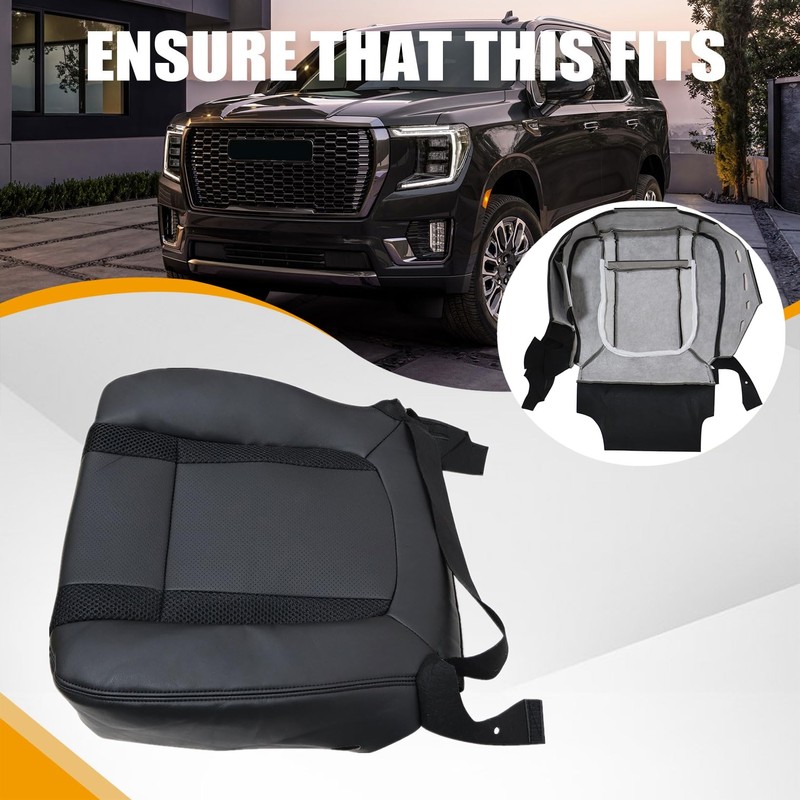 NLQR Front Driver Bottom Replacement Perforated Seat Cover Charcoal Black