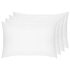 Belledorm 4 Pack White Standard Pillowcases, 100% Pure Cotton, 7 Year Guarantee, Percale (50 x 74cm Housewife)